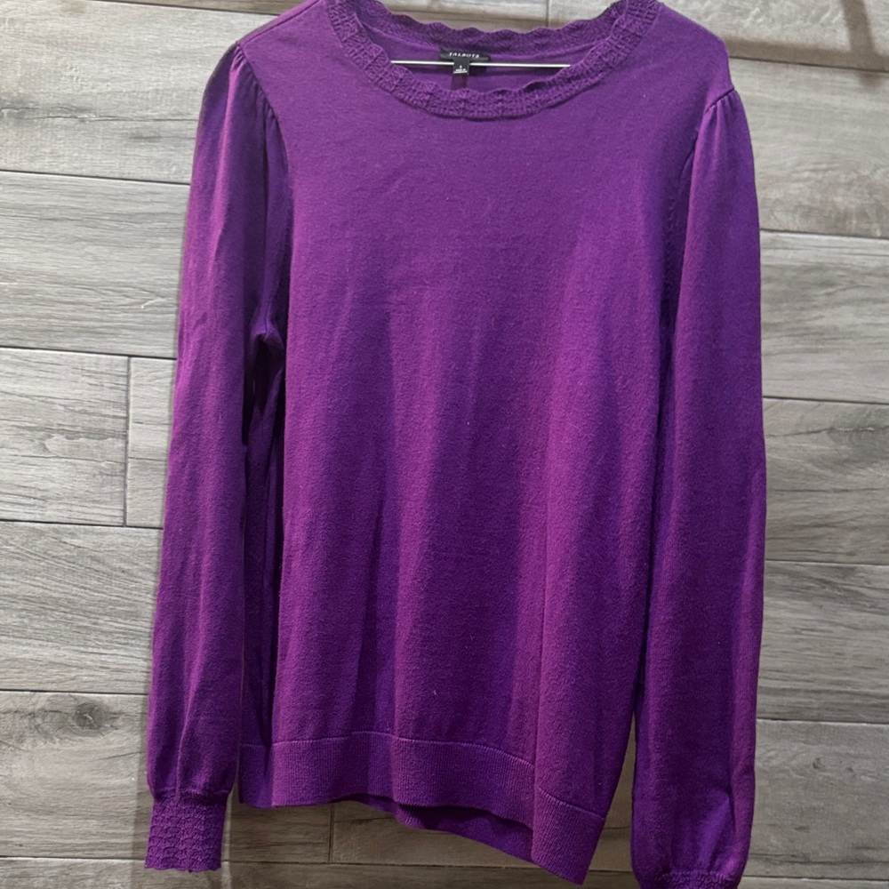 Talbots Vibrant Purple Knit Top